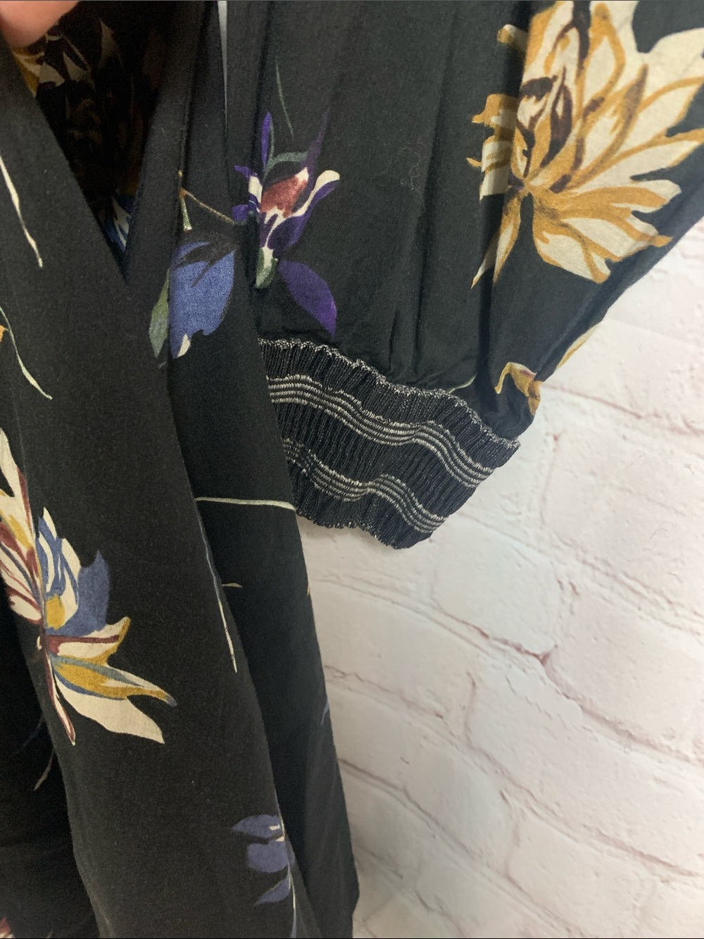 NEW RARE Hannes Roether Koshka Black Floral Dress Size L 48” - Picture 9 of 9